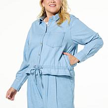 "As Is" GREY by Jhoan Sebastian Grey Convertible Chambray Duster