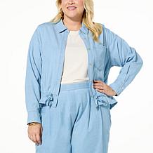 "As Is" GREY by Jhoan Sebastian Grey Convertible Chambray Duster