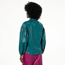 "As Is" GREY by Jhoan Sebastian Grey Faux Leather Shirt