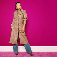 "As Is" Grey by Jhoan Sebastian Grey Faux Leather Trench Coat