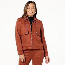 "As Is" GREY by Jhoan Sebastian Grey Faux Suede Cropped Jacket