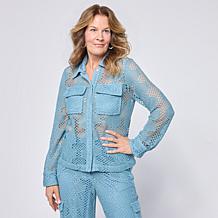 "As Is" Grey by Jhoan Sebastian Grey Long-Sleeve Crochet Jacket