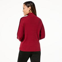 "As Is" GREY by Jhoan Sebastian Grey Mock-Neck Sweater with Whipsti...