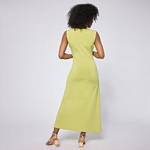 "As Is" Grey by Jhoan Sebastian Grey Sleeveless Dress with Tie-Fron...