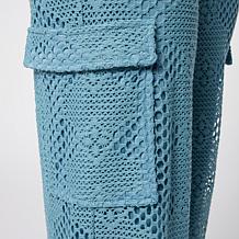 "As Is" Grey by Jhoan Sebastian Grey Wide Leg Crochet Cargo Pant
