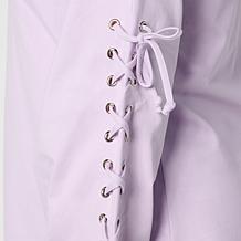 "As Is" Greyby Jhoan Sebastian Lace Up Sleeve Knit Top