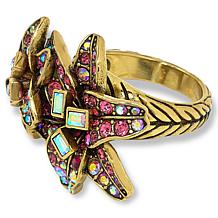 "As Is" Heidi Daus Best Buds Crystal Flower Ring