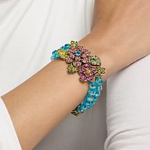 "As Is" Heidi Daus Pretty Polly Crystal Parrot Beaded Station Bracelet