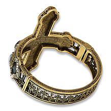 "As Is" Heidi Daus Pure Heaven Crystal Cross Bangle Bracelet