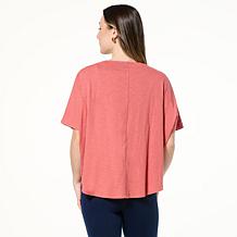"As Is" HUE 2-piece Cotton Knit Kimono Wrap and Tank Set