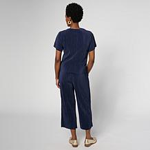 "As Is" HUE 2-piece Pleated Knit Top and Pant Lounge Set