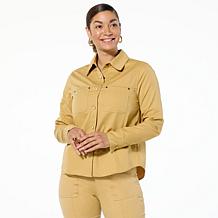 "As Is" HUE Long Sleeve Button Down Denim Shirt