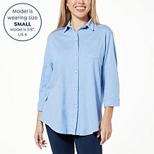 "As Is" HUE Spring Button-Down Nap Shirt
