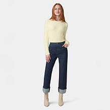 "As Is" HUE Wide Leg Cuffed Denim Pant