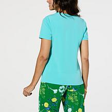 "As Is" IMAN Global Chic 2-pack Solid Tee and Printed Tank Set