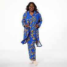 "As Is" IMAN Global Chic Buttery Soft Knit Robe with Piping Detail