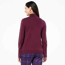 "As Is" IMAN Global Chic Flounce Cuff Turtleneck Sweater