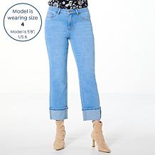 "As Is" IMAN Global Chic Perfect Fit 360 Cuffed Straight-Leg Jean