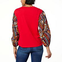 "As Is" IMAN Global Chic Queen Printed Top