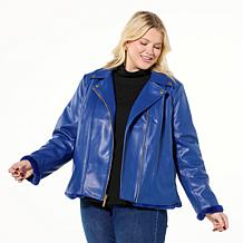 "As Is" IMAN Global Chic Reversible Faux Fur to Faux Leather Jacket