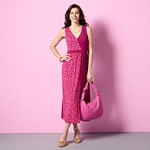 "As Is" IMAN Global Chic Runway Jersey Sleeveless Surplice Dress