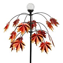 "As Is" Improvements 72" Solar Autumn Leaves Wind Spinner