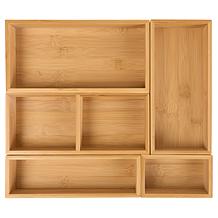 "As Is" Improvements Bamboo Drawer Organizers - Set of 10