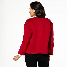 "As Is" Jaclyn Smith Brushed Open Front Jacket