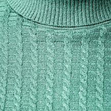 "As Is" Jaclyn Smith Elbow-Sleeve Turtleneck Sweater with Cable Sti...