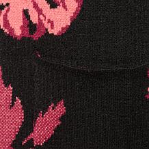 "As Is" Jaclyn Smith Jewel Neck Jacquard Coatigan