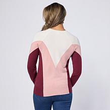 "As Is" Jaclyn Smith Long-Sleeve Fine-Gauge Retro Sweater