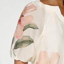 "As Is" Jaclyn Smith Split-Neck Pullover Blouse