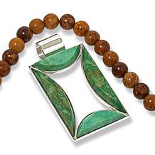 "As Is" Jay King Alicia Turquoise Pendant with Jarosite Bead Necklace
