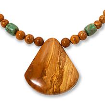 "As Is" Jay King Peach Mountain Chalcedony and Turquoise 18" Necklace