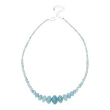 "As Is" Jay King Sterling Silver  Aquamarine Bead Graduated Necklace
