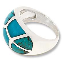 "As Is" Jay King Sterling Silver Kingman Turquoise Inlay Dome Ring