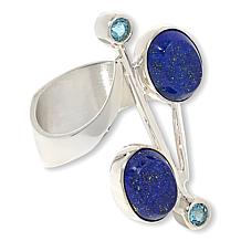 "As Is" Jay King Sterling Silver Lapis and Blue Topaz Ring