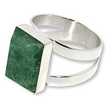"As Is" Jay King Sterling Silvr Brazilian Green Quartz Rectngular Ring