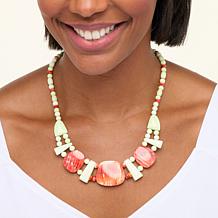 "As Is" Jay King Yellow Meadow Stone and Shell Station Necklace