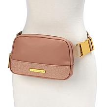 "As Is" Joy Couture Sleek Silhouette Leather Sparkle Waist/Sling Bag