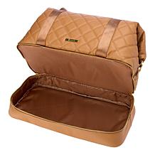 "As Is" Joy First Class Luxury Leather Quilted Double Decker Weekender