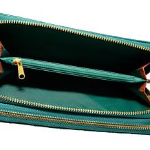 "As Is" Joy Luxe Leather Best Gift Ever Double Wallet With Wrist Strap