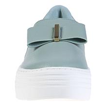 "As Is" Joy Luxe Slip-On Genuine Leather Bow Sneaker w/Orthotic Insole