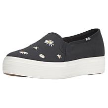 "As Is" Keds® Triple Decker Embroidered Daisy Canvas Platform Sneaker