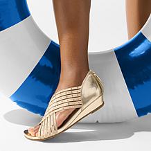 "As Is" Kenneth Cole Reaction Gigi Jeweled Stretch X-Band Wedge Sandal