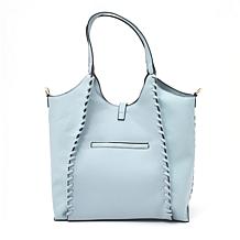 "As Is" London Fog Jade Whipstitch Tote Bag with Crossbody Strap