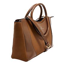 "As Is" London Fog Raily Faux Suede Tote Handbag with Strap