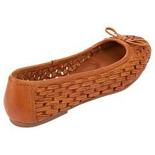 "As Is" Lucky Brand Mogeni Leather Woven Ballet Flat