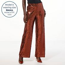 "As Is" Mark & James by Badgley Mischka Elisa Sequin Palazzo Pant