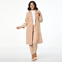 "As Is" Mark & James by Badgley Mischka Nikki Embroidered Cotton Du...